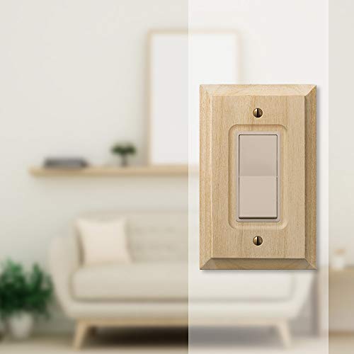 Amerelle Baker Single Rocker Unfinished Wood Wallplate #TOP2