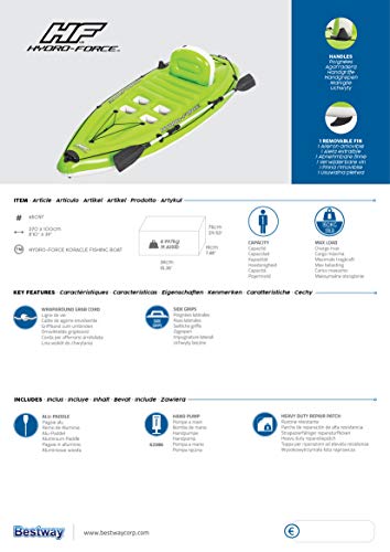 Bestway Hydro-Force aufblasbares Angelboot mit Paddel 270 x 100 cm
