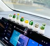 8 PCS mini car Decorations, mini Succulent Dashboard Decorations, Cactus Succulent Ornaments on the car Center Console, Desktop mini Potted Plants for car interiors