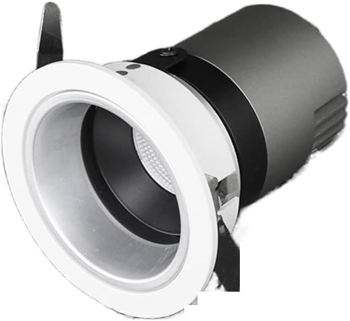 SSDDLZEQ Iluminación 12W COB 24 grados Ángulo de luz Downlight CRI 90 Foco de iluminación comercial de alto color Profundo antirreflejo Super brillante(White Light-5000k)