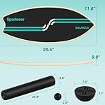Sportneer Balance Board Upgrade – 8-in-1 Wooden Wobble Board with Roller, Rubber Ball & Half Ball, Balance Trainer for Adults, Core Strength & Physical Therapy Equipment 450 LBS - Image 4