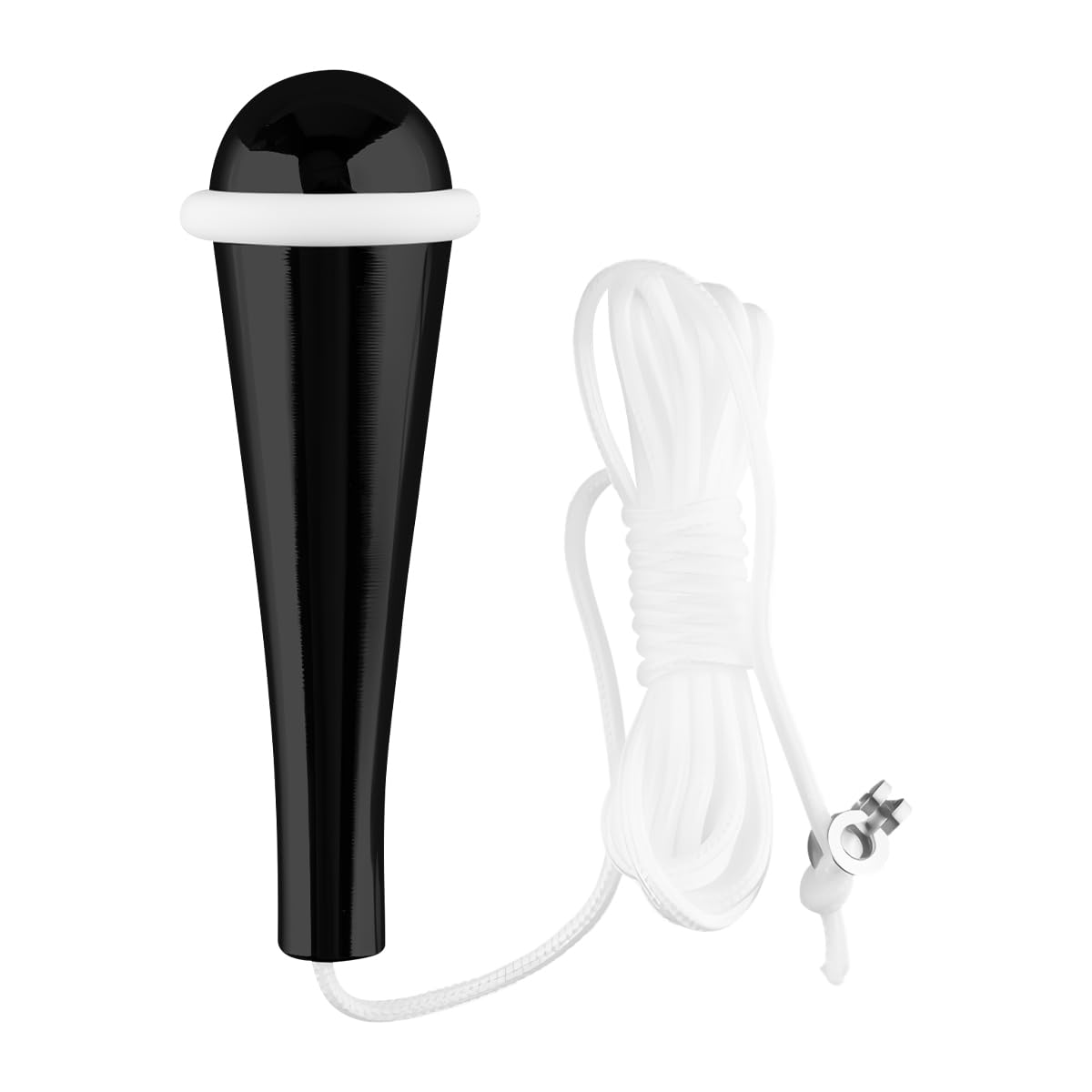 Lotsdonxia Black Chrome Teardrop Pull Cord Handle - 1.5M Nylon Extension Cord With Bone Clasp, Rust-Resistant Bathroom Light Switch For Ceiling Fans, Toilet Lights And Home Fixtures (Black)