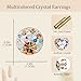 Multicolored Austrian Crystal Rhinestone Stud Earrings for Women Fashion S925 Sterling Silver Hypoallergenic Jewelry (Golden Main Crystal/Rose Gold-tone)