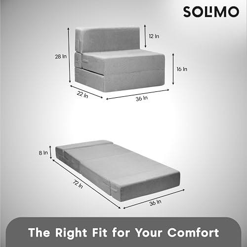 Image of Amazon Brand - Solimo 1 Seater 3 * 6 Jute Fabric Washable Cover Sofa Cum Bed 1 Seater Double Foam Fold Out Sofa Cum Bed (Finish Color - Light Grey Delivery Condition - Pre-Assembled)