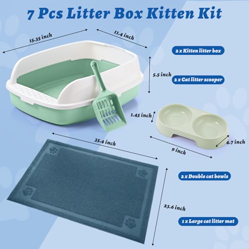 Kitten Litter Box Starter Kit 7 Piezas Sliner Verde miniatura 2