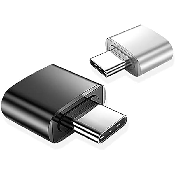 Adapter USB C na USB (2 sztuk), Adapter USB żeński na typ C męski, Kompatybilny z MacBook Pro/Air iPhone 17/16/15 iPad Samsung Galaxy S25 S24 S23 A56 A16 A15 i więcej (czarny i srebrny)