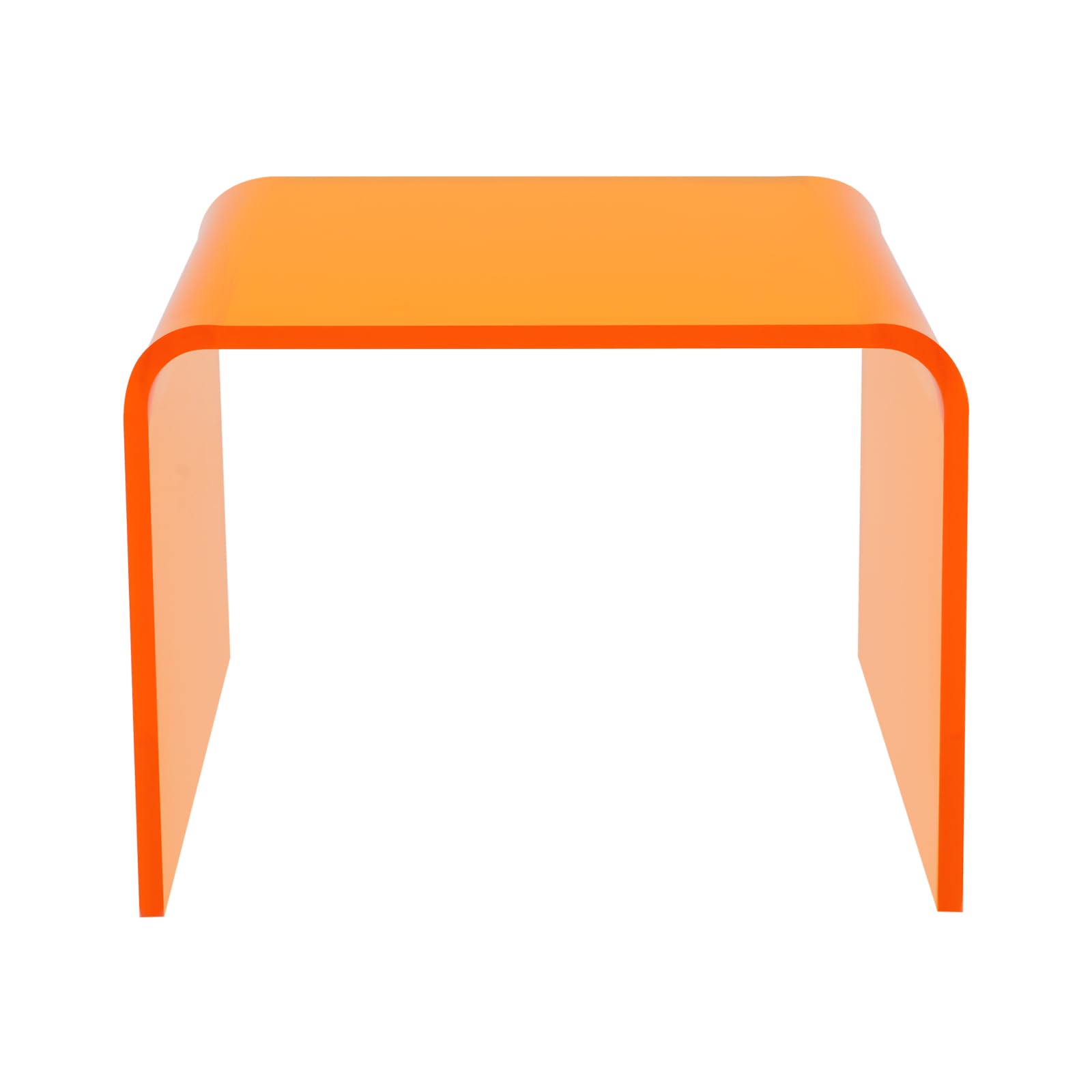 Sgabello in acrilico per doccia, sgabello da bagno, poggiapiedi trasparente, per bambini, adulti, in cucina, bagno (arancione)