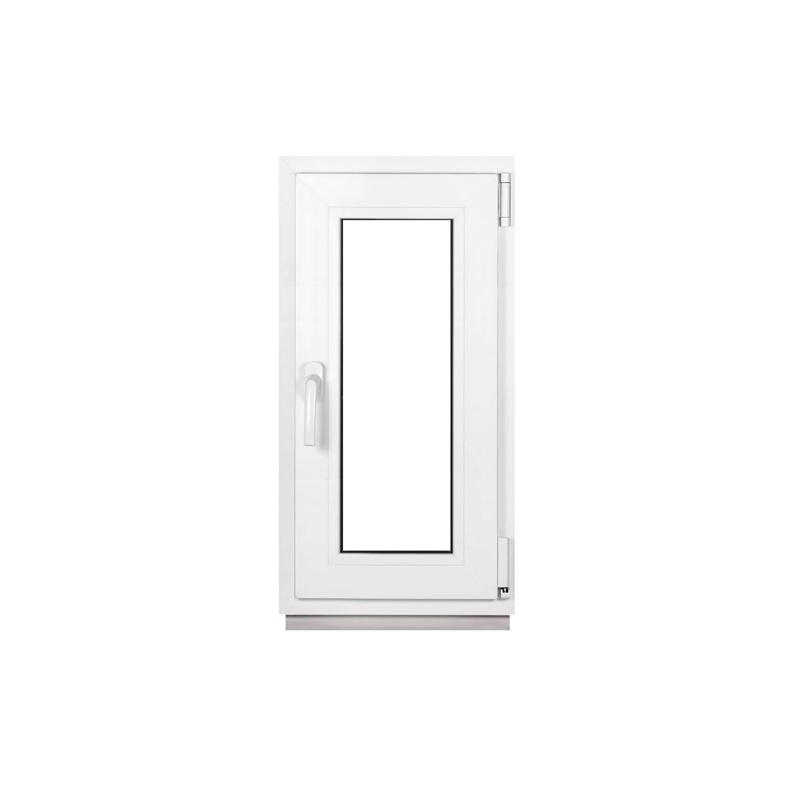 Finestra per cantina in plastica, finestra bianca, larghezza x altezza 40 x 80 cm (400 x 800 mm), vetro doppio (32 mm), ribaltabile, DIN destra - Premium - Tutte le dimensioni