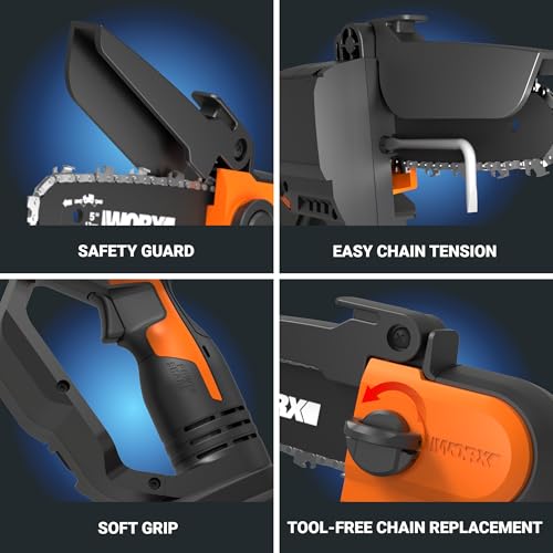 WORX Cordless Mini Chainsaw, 20V 5" Pruning Saw, WG324 - image 4