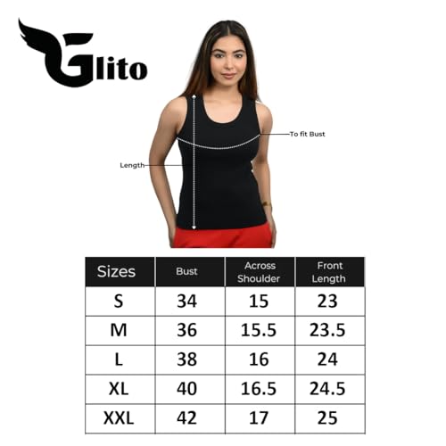 Glito Pack of 2 Women's & Girls' Solid Ribbed Slim Fit Crop Tank Top |Women Top| Top for Women(Black::White,L) - Image 6 thumbnail