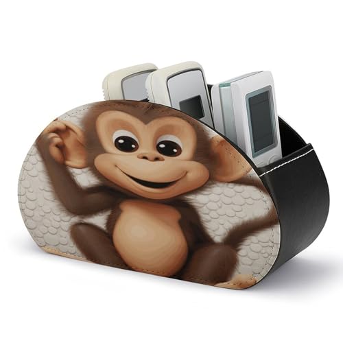 Organiseur de télécommande en cuir synthétique chic à 5 compartiments