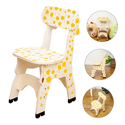 Secfou Wooden Giraffe Chair ’S Animal Hard Stool Handmade Stackable Furniture Chair Pattern Back Nursery Wooden Seat Playroom Finished Early New Education Yellow Wood Wood Nursery Chair #TOP5