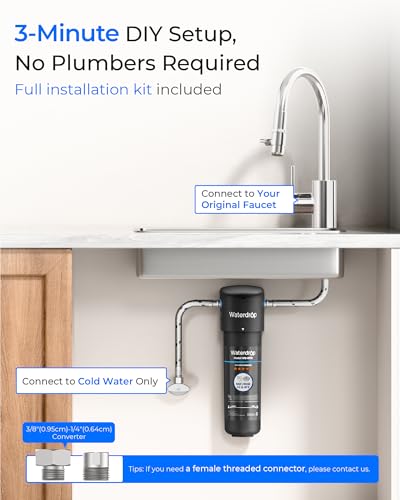 Foto von Waterdrop 10UA Untertisch Wasserfiltersystem, Direkter Verbinden mit Küchenhahn, 30.000 Liter Hohe Chlor-Reduktionskapazität, USA Tech