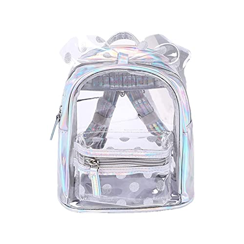 LKDSWJ Cute Transparent Mini Backpack,Glitter Polka Dots Clear Backpack with Bow Casual Bag Outdoor Leisure (Silver) LKDSWJ Cute Transparent Mini Backpack,Glitter Polka Dots Clear Backpack with Bow Casual Bag Outdoor Leisure (Silver)