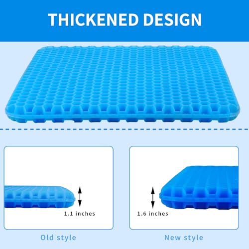 Image of Ergonomic Gel Seat Cushion for Long Sitting, Tailbone and Coccyx Pain Relief, Office Chair Comfort, Wheelchair Pad, Chair Cushion for Back Support, Comfort Wheelchair Seat Cushions (Blue)