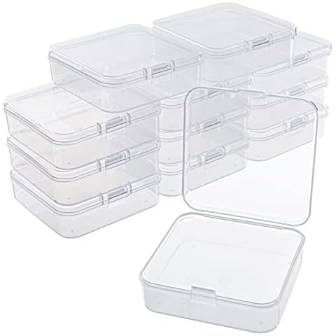 BELLE VOUS Pack de 12 Cajas Organizadoras con Tapa de Bisagra Cover
