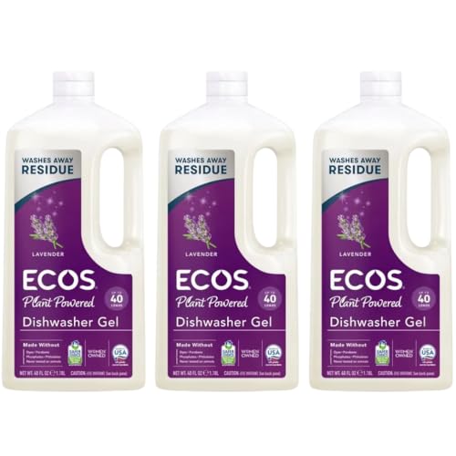 Ecos Earth Friendly Products Wave Auto Dishwasher Gel Lavender 40 Fl Oz 3 Pack