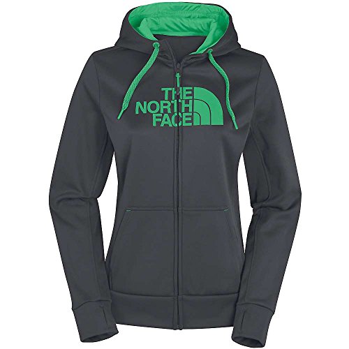 The North Face Women's Fave Half Dome Full Zip Hoodie Asphalt Grey/Surreal Green L