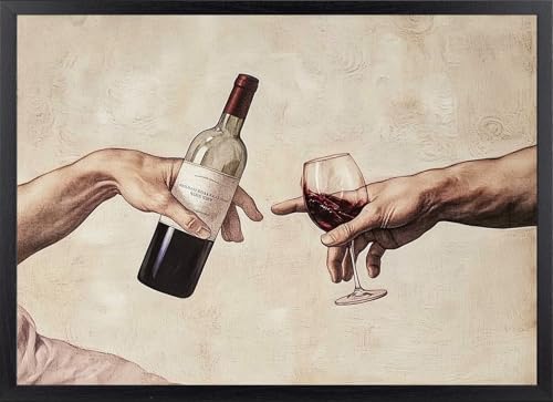 Tableau Création d'Adam avec Vin : affiche avec cadre au design moderne original