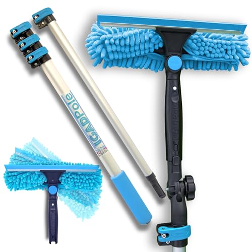 IGADPole Professional Telescopic Window Cleaning Kit 6.6 Foot (2m) Extension Pole+ Pole Extension and Single Pivot 10"(25cm) Window Squeegee, Window cleaning washer tools