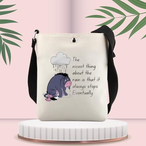 Donkey Crossbody Purse Eyore Gifts for Donkey Lover Cartoon Donkey Merchandise Cross Body Cell Phone Bucket Bag with Strap3