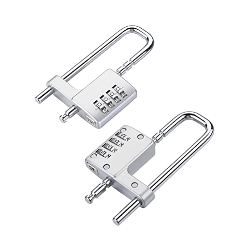 Image of Adjustable Shackle Combination Padlock,4 Digital Waterproof Password Padlock,Keyless Resettable Number Lock for Locker Room,Gate,Toolbox (2)