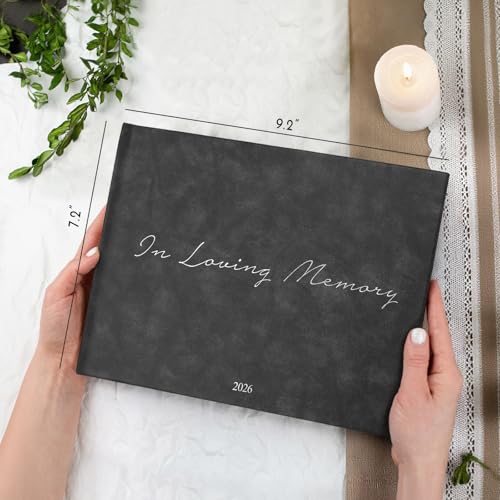 Image of Funeral Guest Book - Celebration of Life Guest Book with Rollerball Pen for Memorial Service - Funeral Memory Sign in Books for Over 300+ Guests - Funeral Decorations with In Loving Memory Table Sign