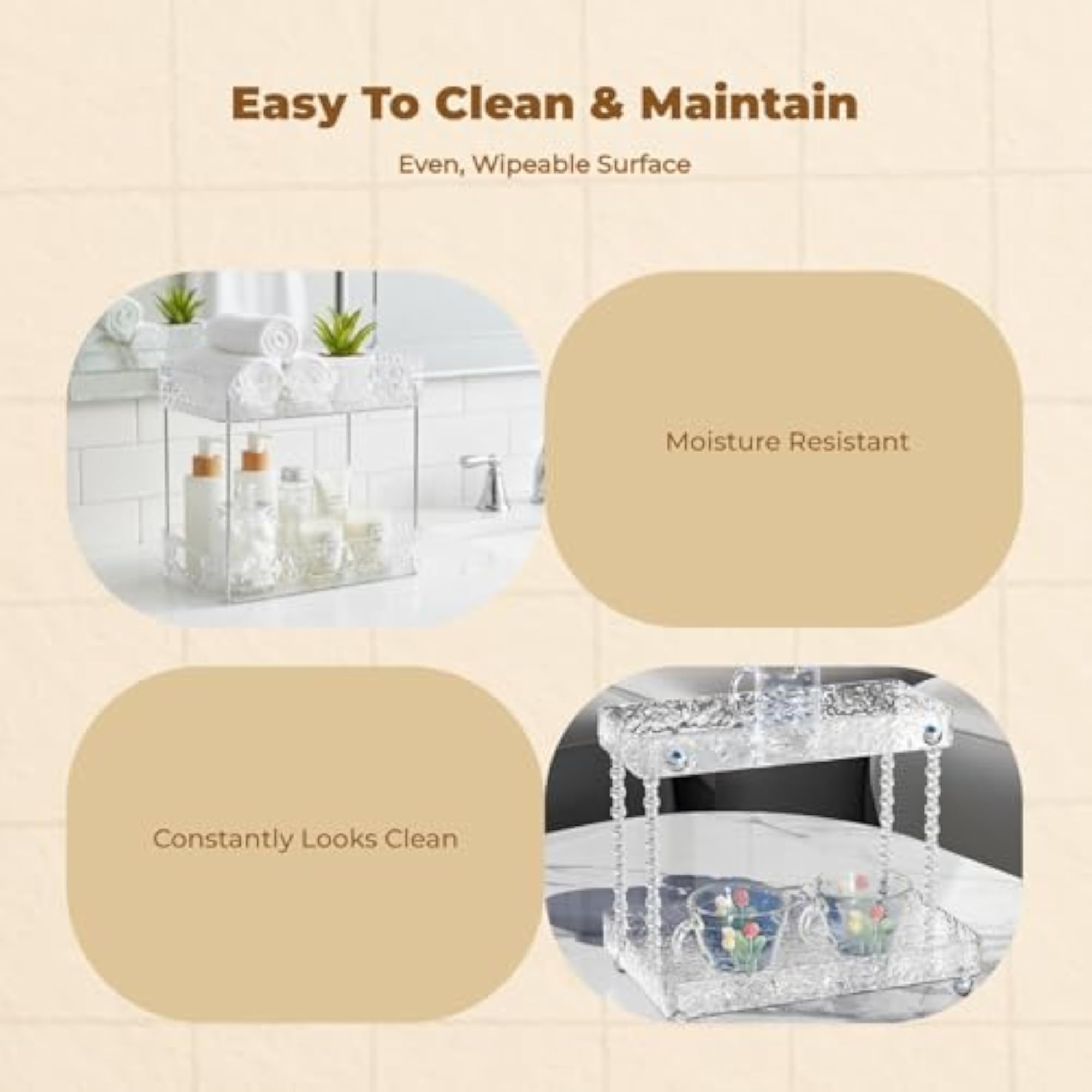 Acrylic Bathroom Organizer Clear Vanity Storage Rack