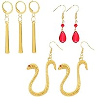 YouU Anime One P. - Pendientes de lágrima roja con calcomanías