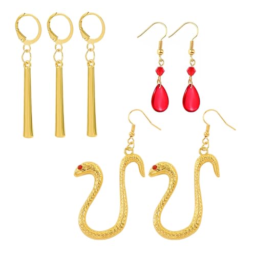 YouU Anime One P. - Pendientes de lágrima roja con calcomanías de anime, diseño de Boa Hancock, emperatriz pirata, 23 unidades