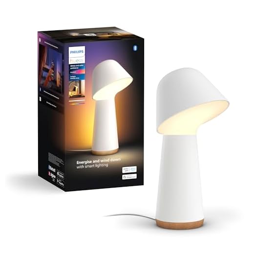 Philips Hue Twilight, Lampe de chevet et de réveil connectée, lumière blanche et couleur, compatible Bluetooth, commande vocale avec Alexa, Apple Home et Google Assistant