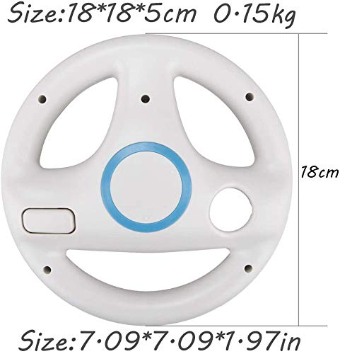 Steering Wheel For Wii Controller, 2 Pcs White Racing Wheel Compatible With Mario Kart, Geeklin Game Controller Wheel For Nintendo Wii Remote Game-White #TOP6