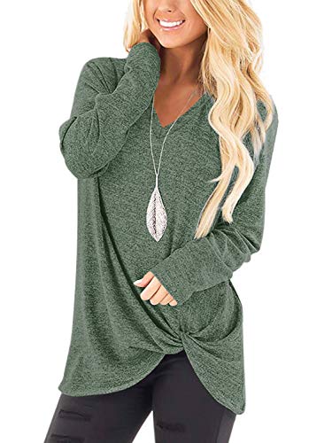 SAMPEEL Womens Tunic Tops Long Sleeve Ugly Christmas Green Shirts Fall Cute M