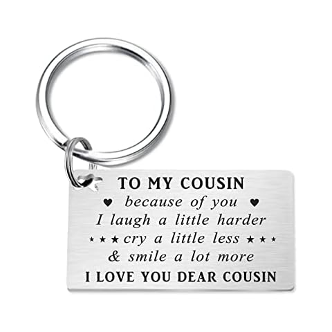 TANWIH Cousin Gifts - Cousin Birthday Keychain - Best Cousin Gifts - Cousin Graduation Christmas Gifts for Men Women from Cousins Cover