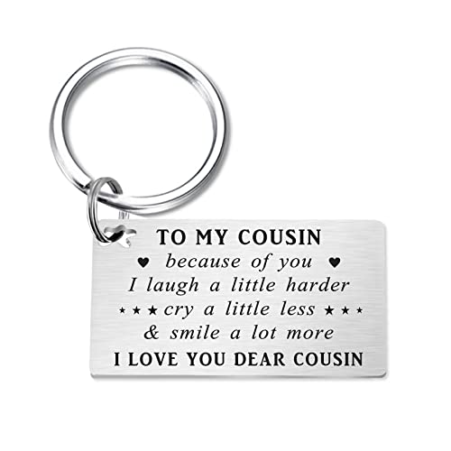 TANWIH Gifts for Cousin - Cousin Birthday Keychain - Cousin Birthday Graduation Keychain Gifts for Men Women