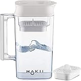 Nakii Water Filter Pitcher - Long Lasting 150 Gallons, Supreme Fast Filtration and Purification Technology, Removes Chlorine, Metals & Fluoride for Clean Tasting Drinking Water, WQA Certified, White