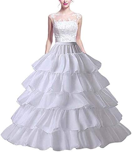 V.C.Formark 5 Slip Ruffles 4 Hoops Petticoat, White, Size One size fit most