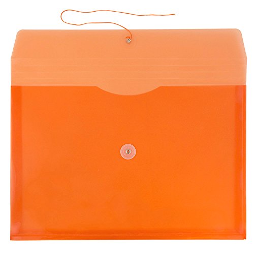 image for JAM PAPER Plastic Envelopes with Button & String Tie Closure - Letter 