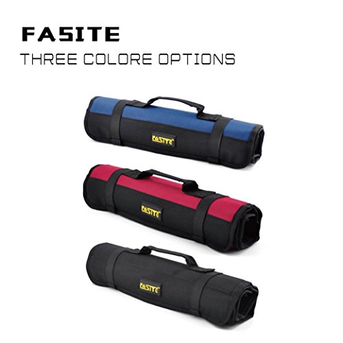 Fasite Tool Roll Organizer - 35 Pockets Roll Up Bag Wrench/Pliers Pouch For Craftwork Handyman Electrician Plumber Mechanic, Blue #TOP4