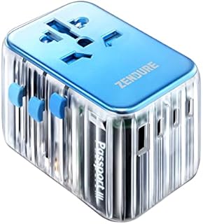 Zendure Universal Travel Adapter 65W PD Fast Charger 4 USB-C,1 USB-A, International Wall Charger AC Plug Adaptor All in One Worldwide Power Charger Compatible with Laptops iPad iPhone AirPods