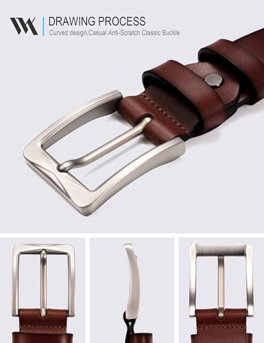 Image of WOLFANT 1.5 inch Full Grain Leather Belt for Men,100% Italian Solid Leather
