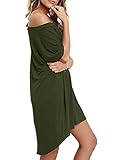Haola Women Loose T Shirts Home Short Shirt Mini Dresses Tops S ArmyGreen