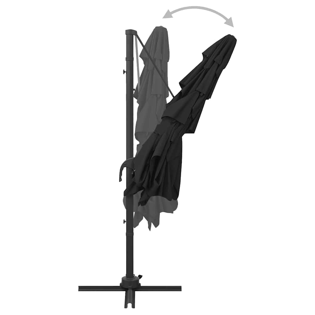 4-poziomowy parasol ogrodowy, czarny aluminium 250x250 cm