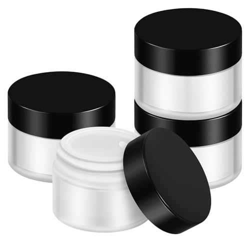 PACKOVE 4 Pcs Scrub Jars with Lids Refillable Travel Size Cream Containers for Lotion Serum Bottles with Pump Cosmetic Storage