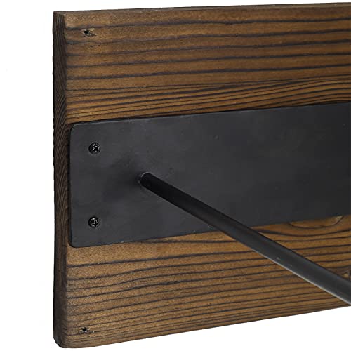 Mygift Rustic Burnt Wood And Black Metal Wire Wall Mounted Large Stability Ball Storage Rack, Yoga Studio And Home Or Commercial Gym Exercise Ball Equipment Organizer #TOP5