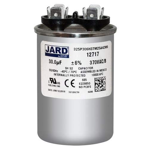 Motor Run Capacitor Round 30 Uf Mfd 370 Volt Vac 12717 (Original Version) #TOP1