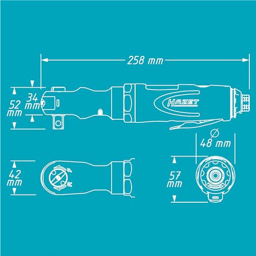 Druckluft-Ratschenschrauber Hazet 9022P-2 mit 1/2 Zoll Vierkant