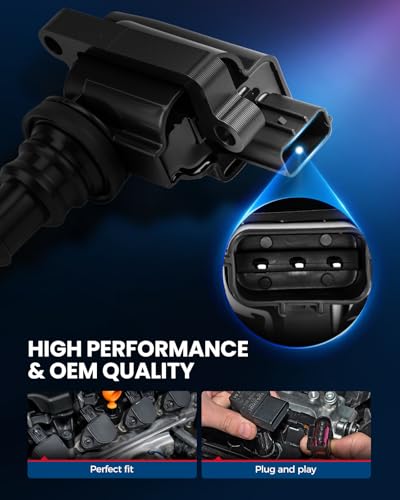Image of KAX Ignition Coils & Spark Plugs Set Fit for Kia Sedona 2002-2005, | (w /tool) XG350 2002, XG300 2001 UF432