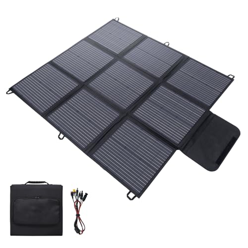 Yinleader 200W Solar Panel Foldable Portable Carpeted with Adapter and 3m Cable for Outdoor Camping, RV Travel and Emergency