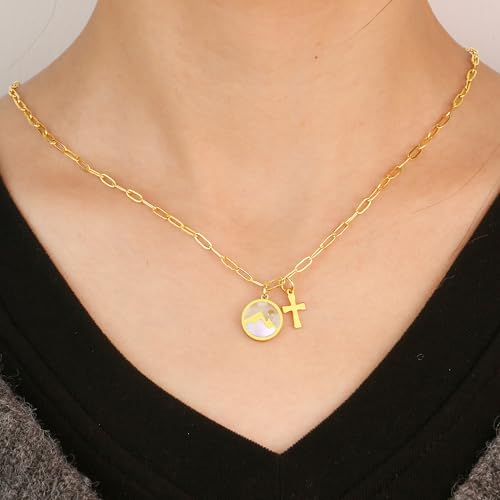 Image of Sereney Cross Necklace for Boys, 8th 9th 13th Birthday Gifts for Toddler Kids Teen Boys Girls, Baptism Gift Mustard Seed Jewelry as Rcia Christian Religious Necklace for Son Daughter Pendants